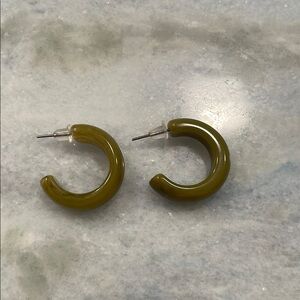 Olive Green Hoop Earrings